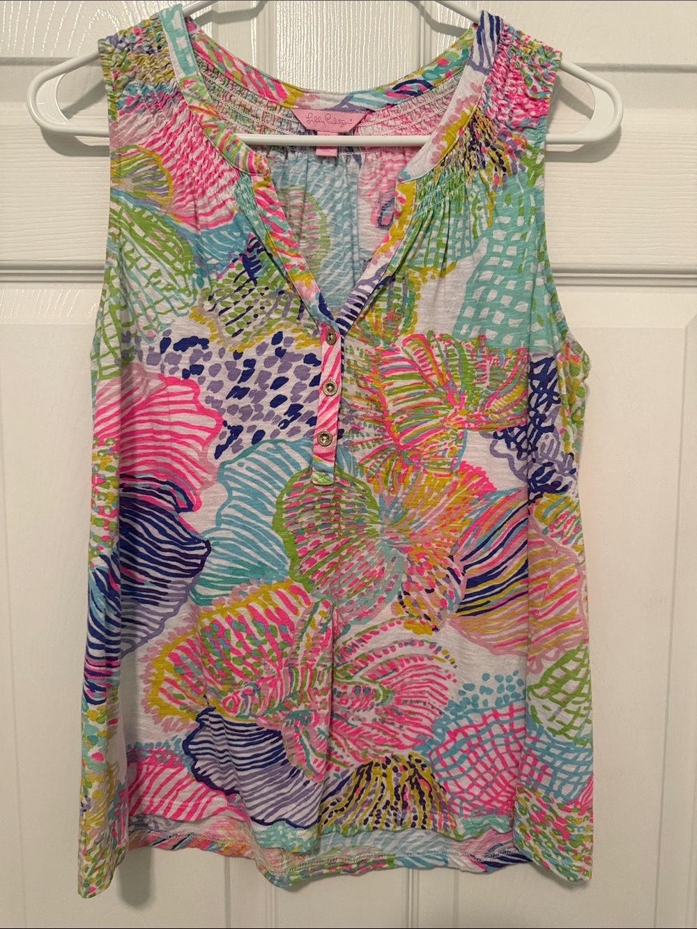 Lilly Pulitzer Multicolor Shell-Print Sleeveless Top
